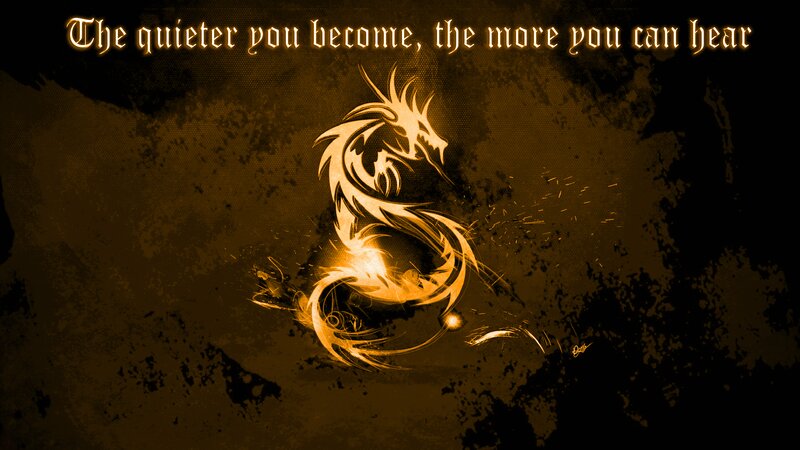Glowing Dragon Silhouette — Black