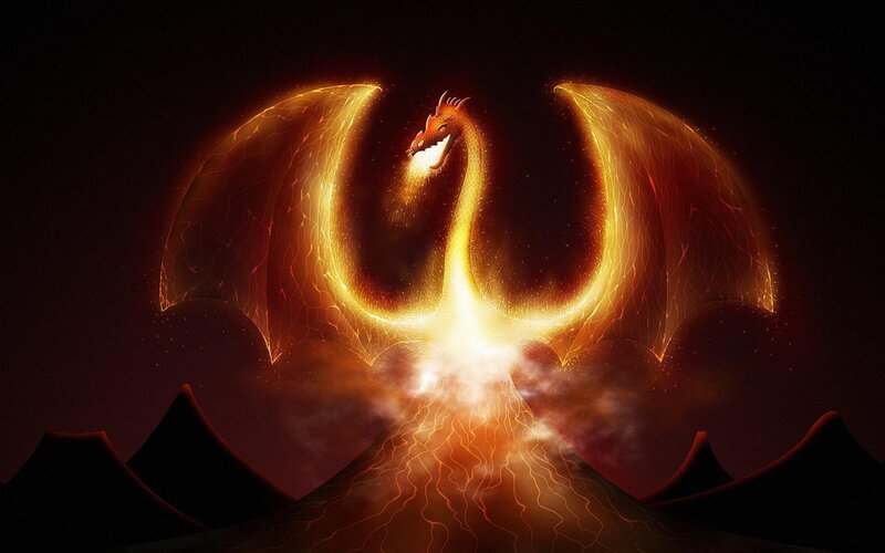 Glowing Dragon with Wings