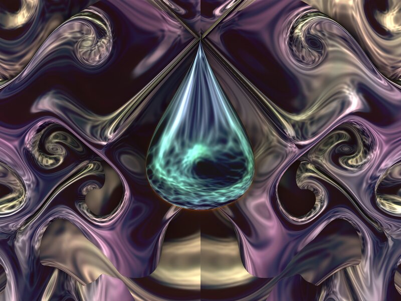 Glowing Droplet in Swirls