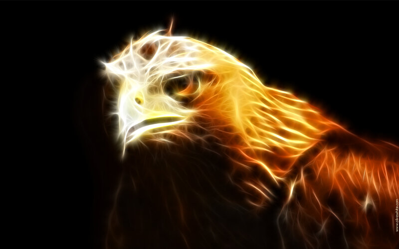 glowing eagle head