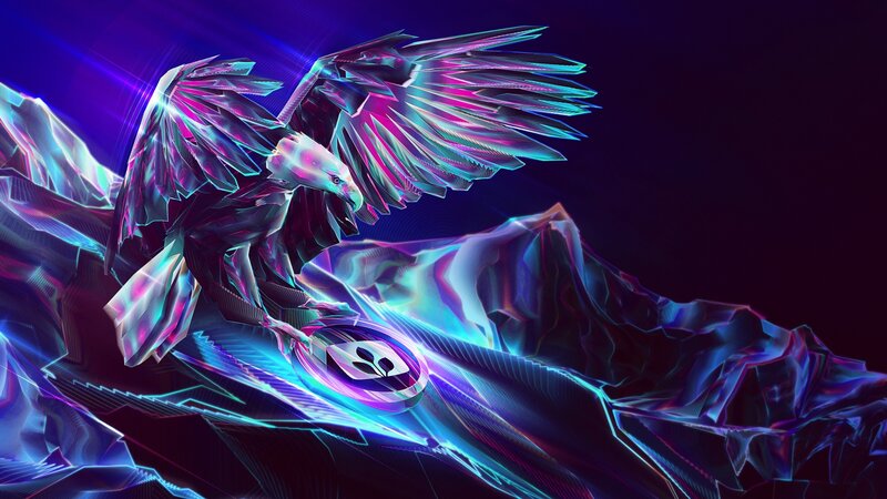 Glowing Eagle on Mountain