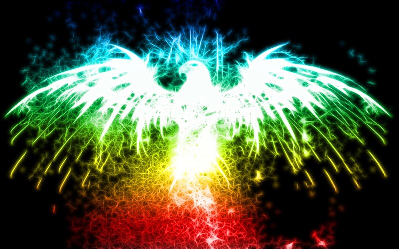 Glowing Eagle with Spread Wings