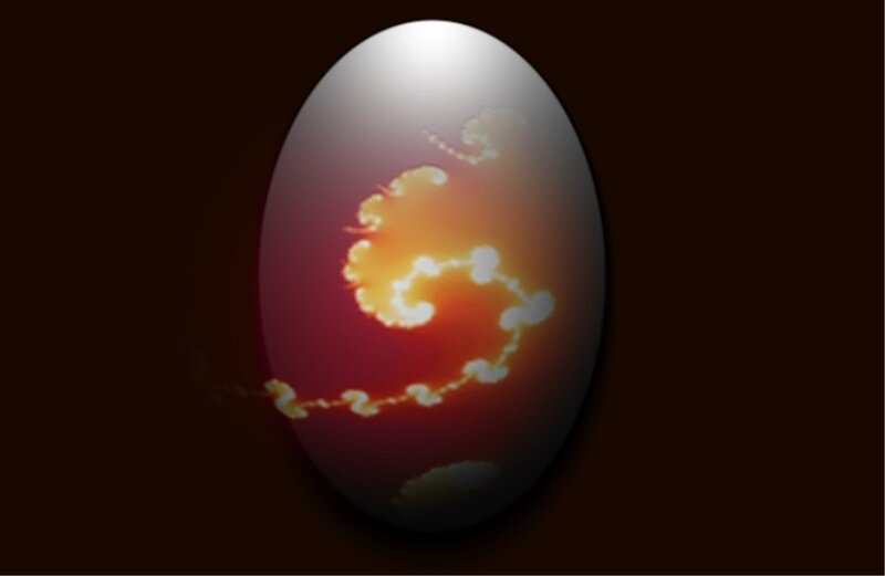 Glowing Egg with Fractal Pattern