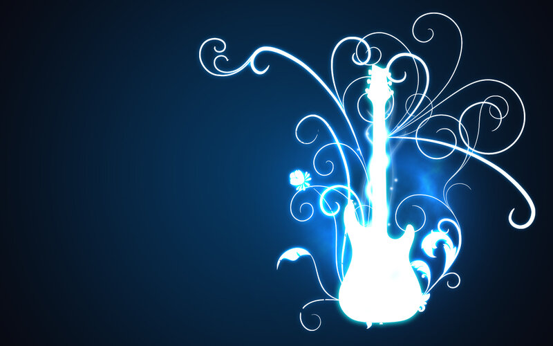 Glowing Electric Guitar — Blue