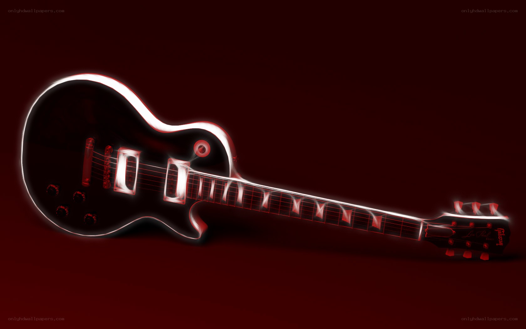 glowing electric guitar