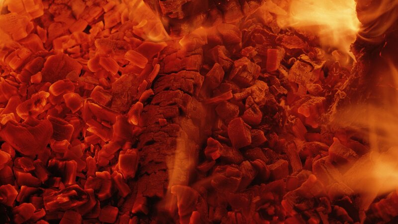 glowing embers and fire
