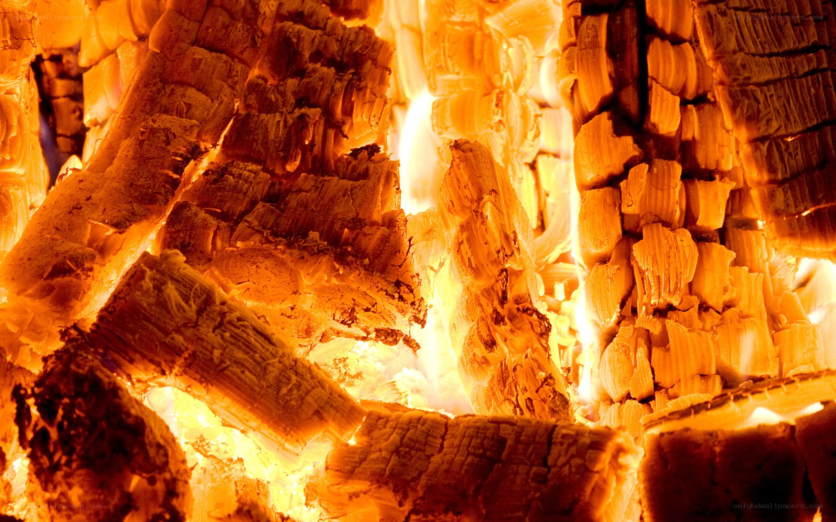 glowing embers in a fire