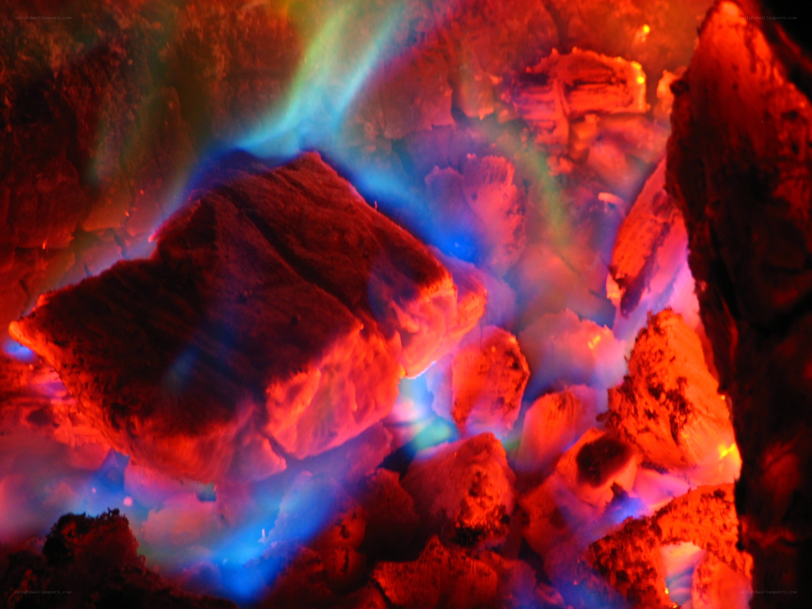 glowing embers in a fire