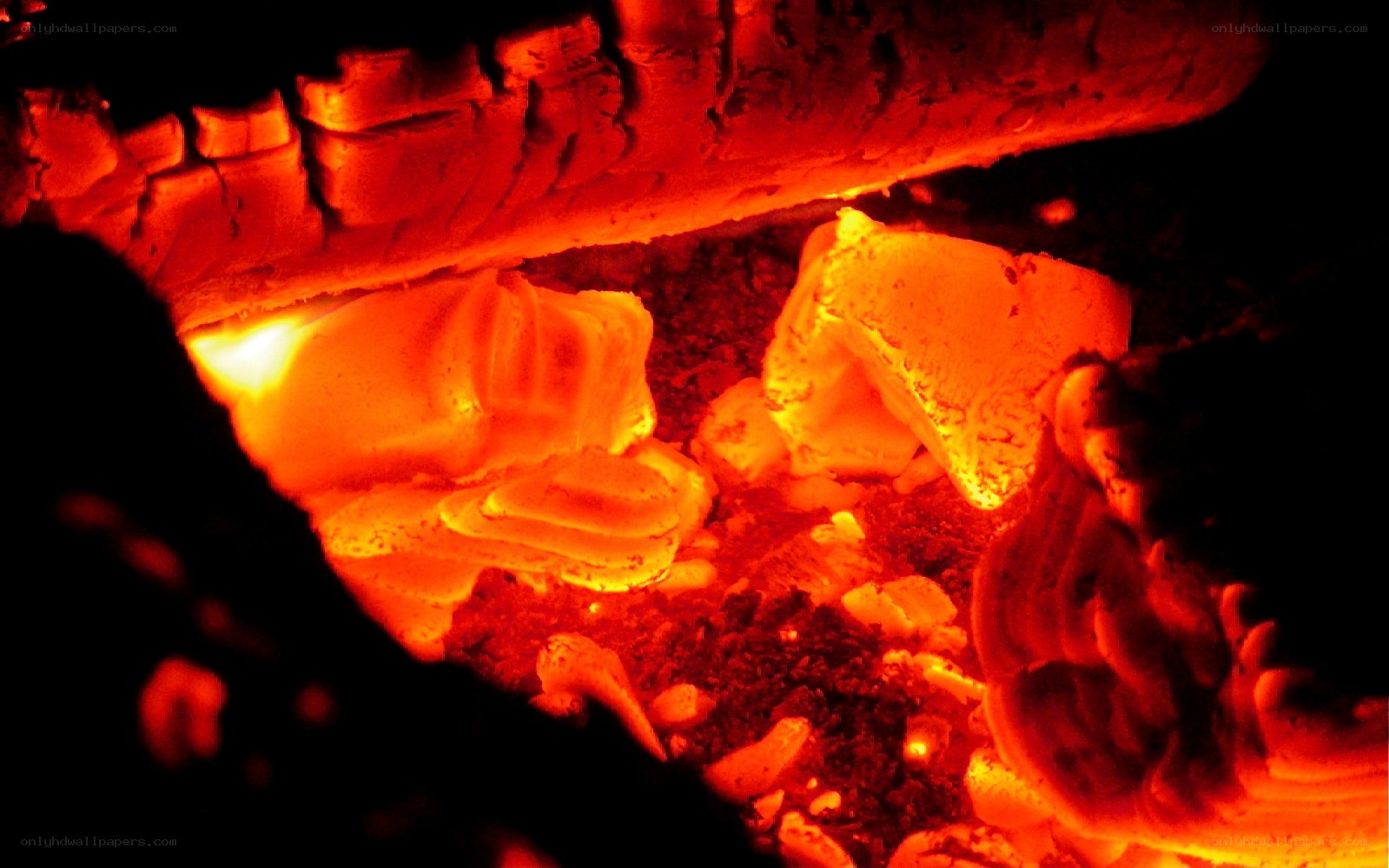 glowing embers in a fire