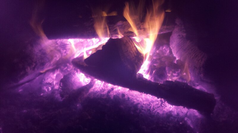 Glowing Embers in Fire — Purple