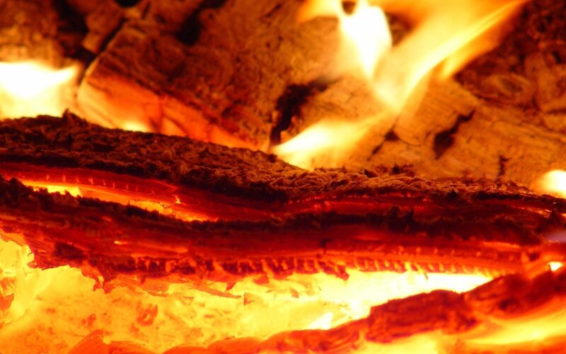 Glowing Embers in Fire — Red, Warm