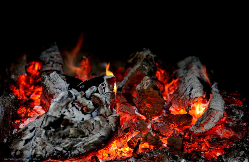 Glowing Embers in Fire