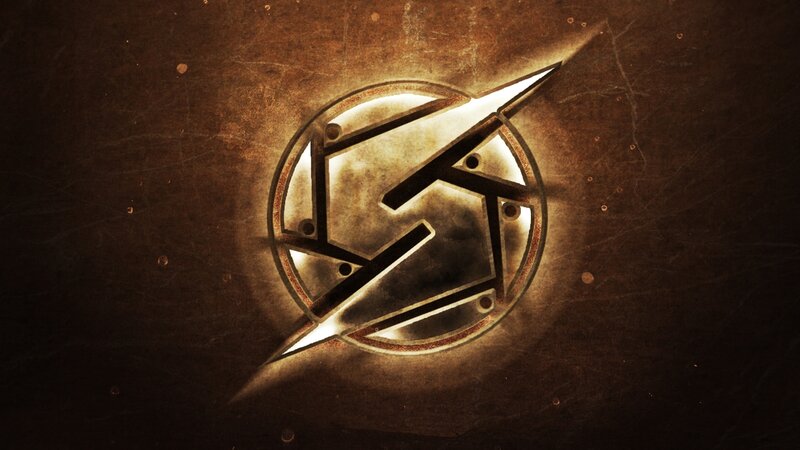 glowing emblem on textured background