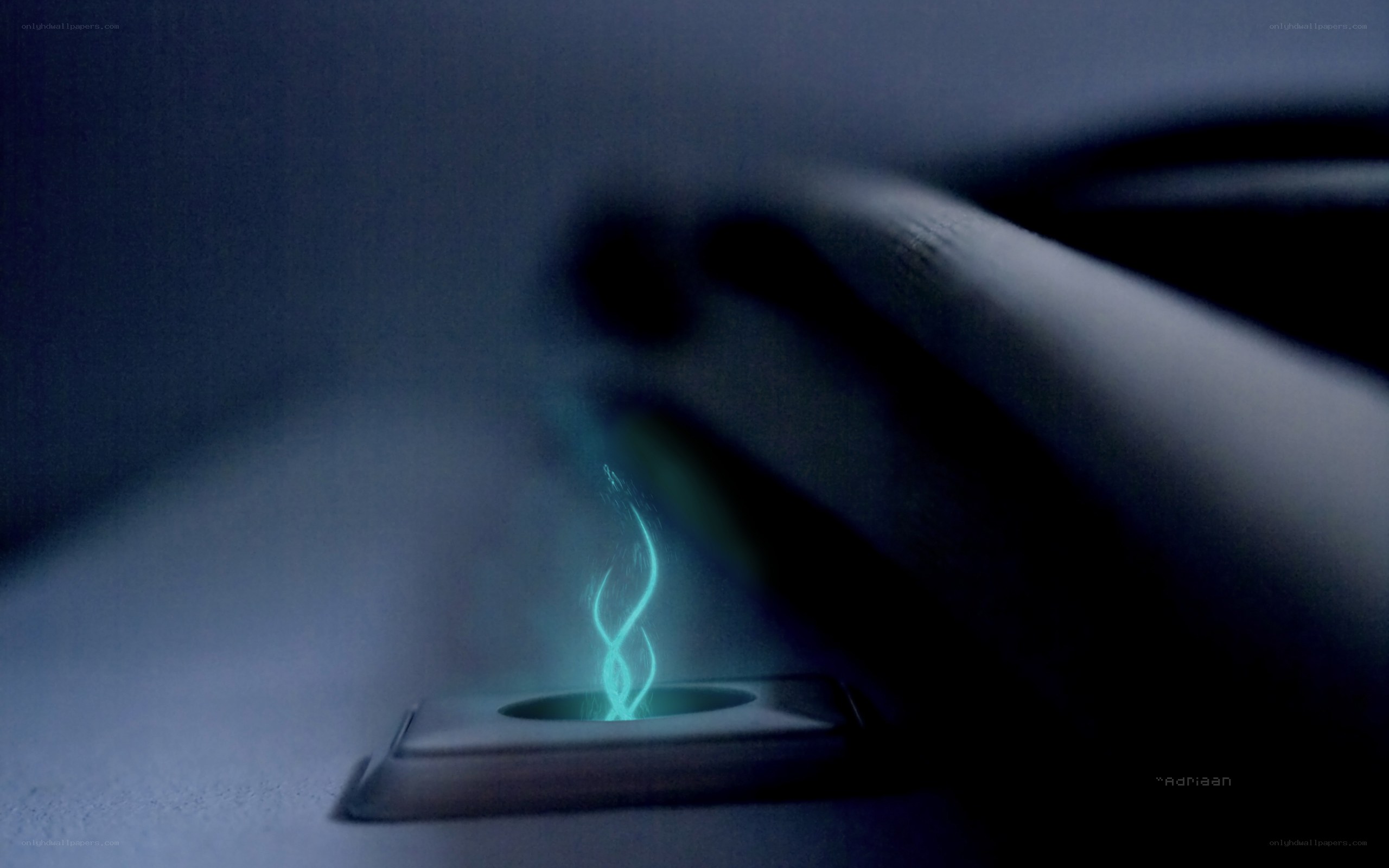glowing energy from a socket