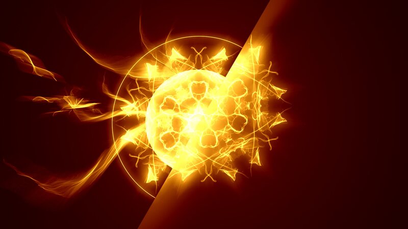 Glowing Energy Sphere — Yellow, Dramatic
