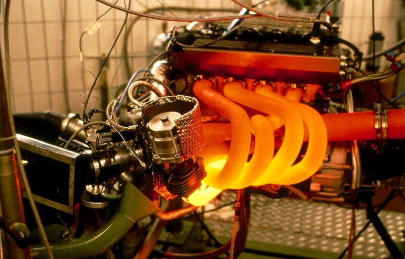 Glowing Engine Components — Orange, Dramatic