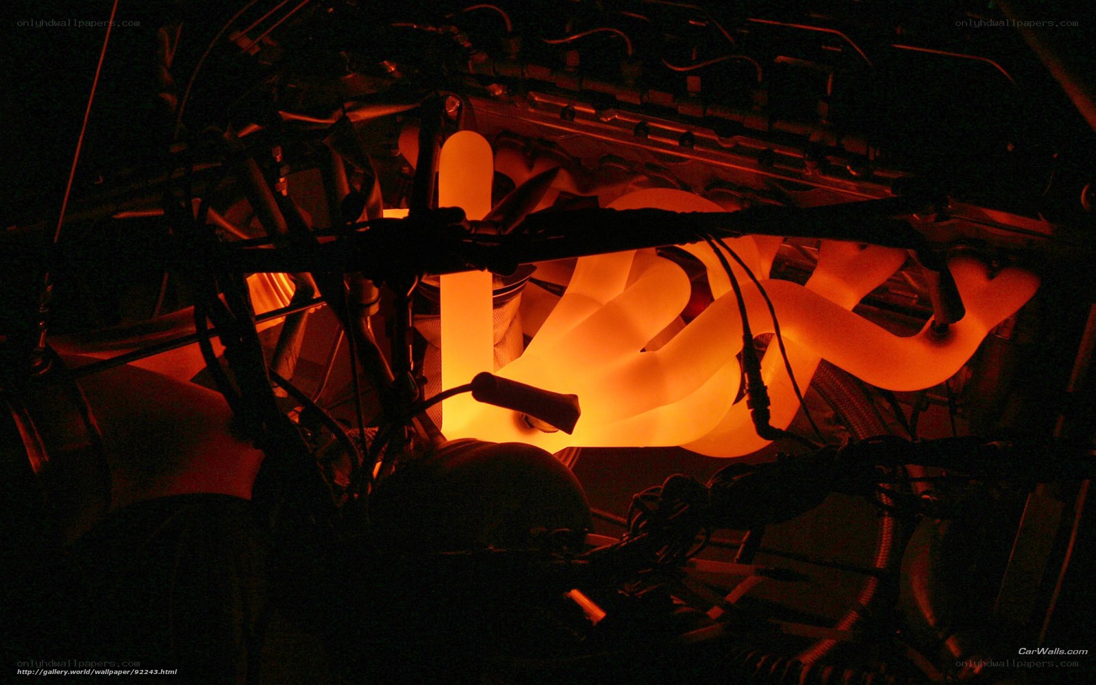 glowing engine components
