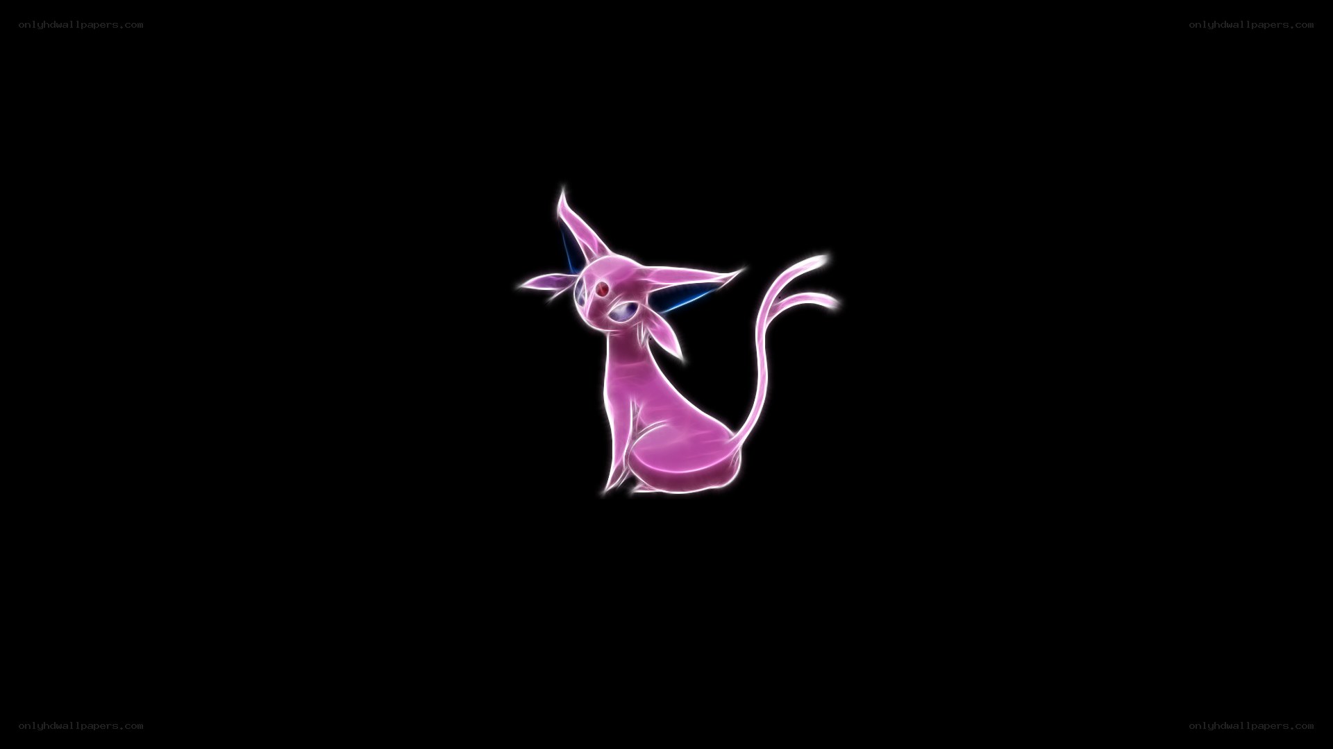 glowing espeon on black