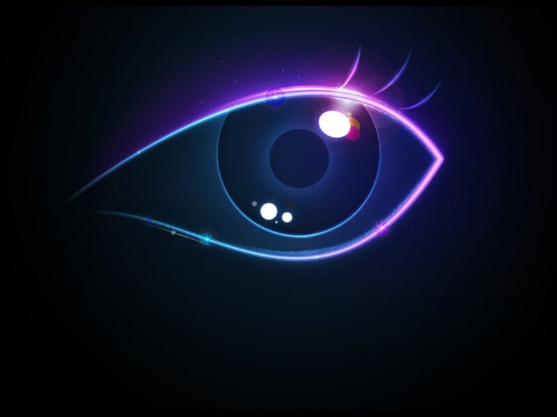 Glowing Eye Illustration — Purple, Dramatic