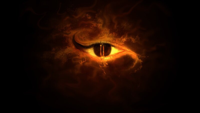 Glowing Eye in Smoke