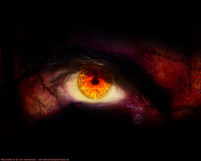 glowing eye with mystical symbol