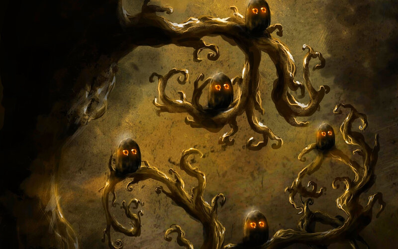 Glowing-eyed Creatures — Brown, Creepy