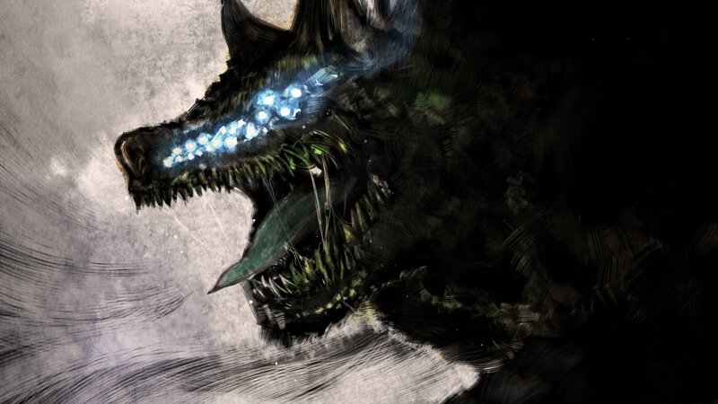 Glowing-eyed Wolf Creature