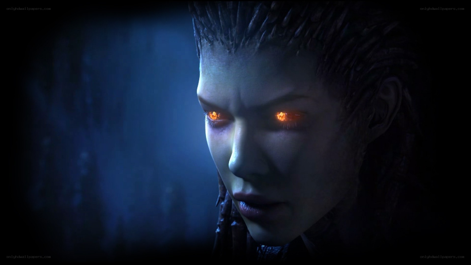 glowing eyes character