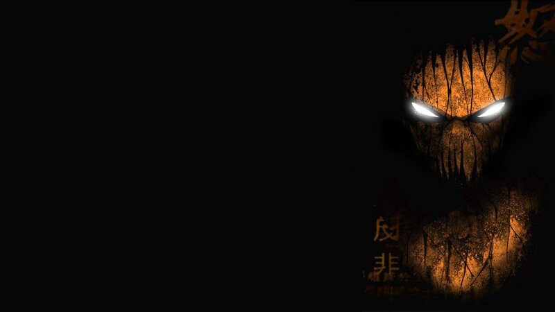 Glowing Eyes in Dark Mask
