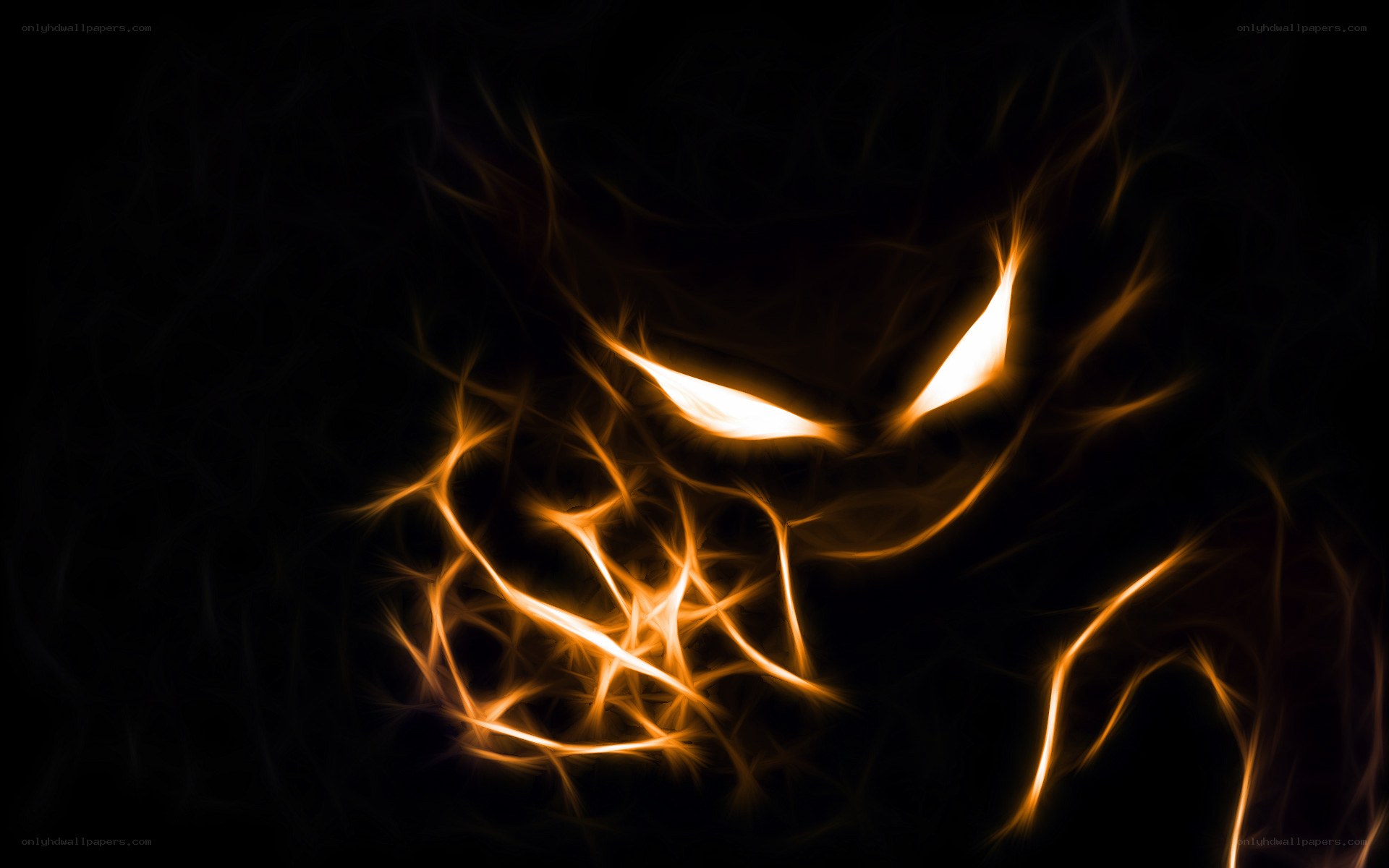 glowing eyes in darkness