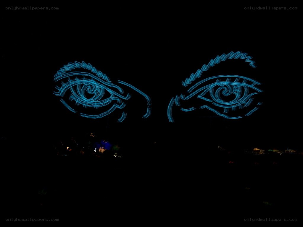 glowing eyes light art