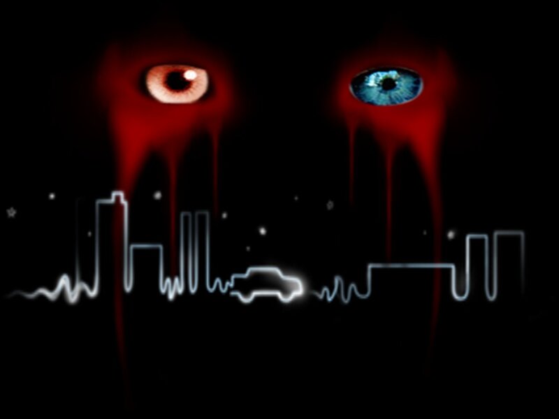 Glowing Eyes over City