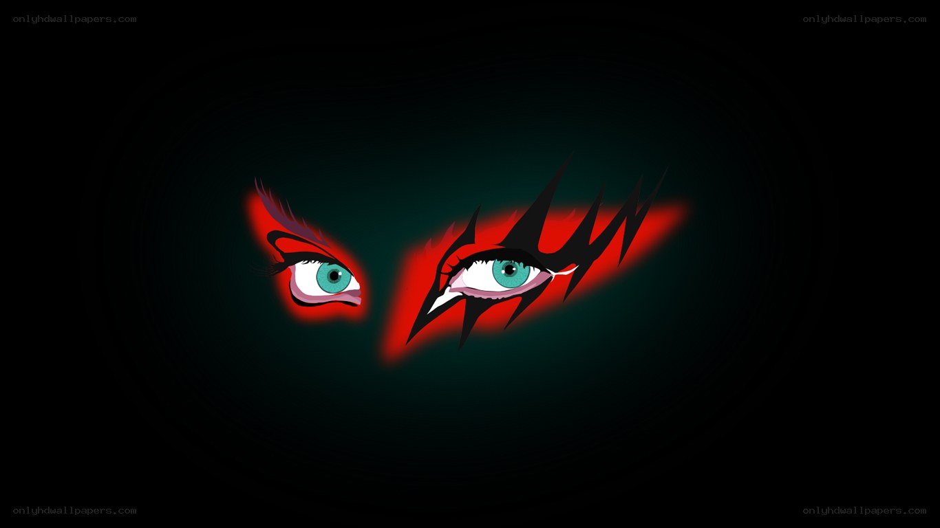 glowing eyes with red accents