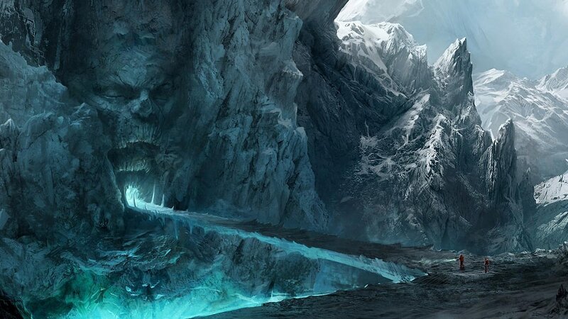 Glowing Face in Mountain