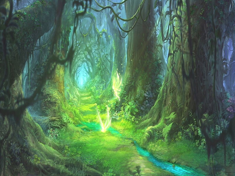 Glowing Fairy in Forest — Green