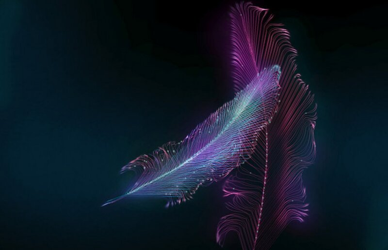 Glowing Feather Design