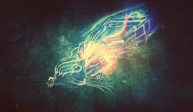 Glowing Feather Drawing