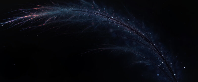 Glowing Feather in Dark Space