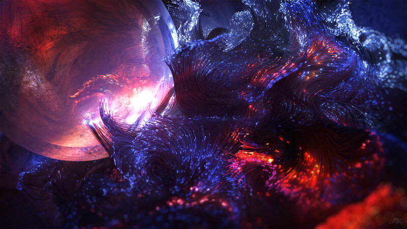 Glowing Fiber-like Structures