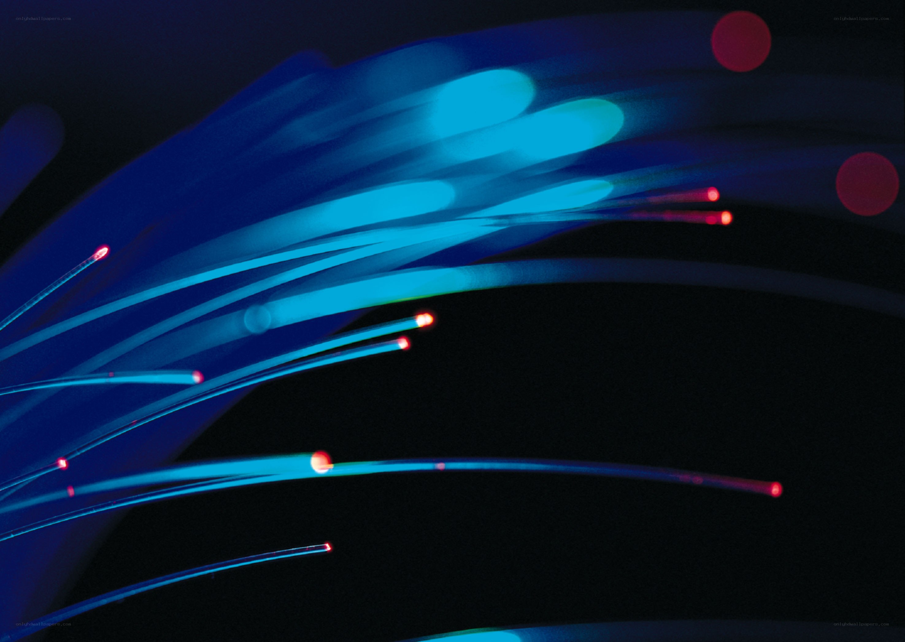 glowing fiber optic cables