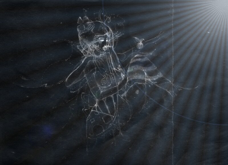 Glowing Figure in Dark — Black