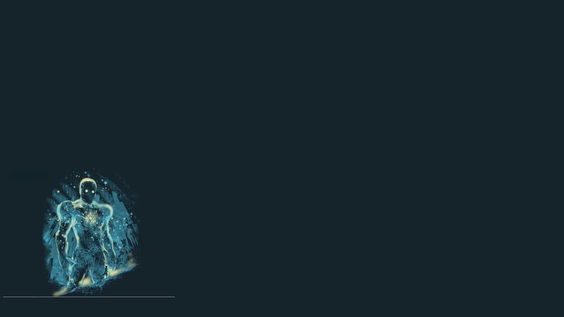 Glowing Figure in Dark — Blue