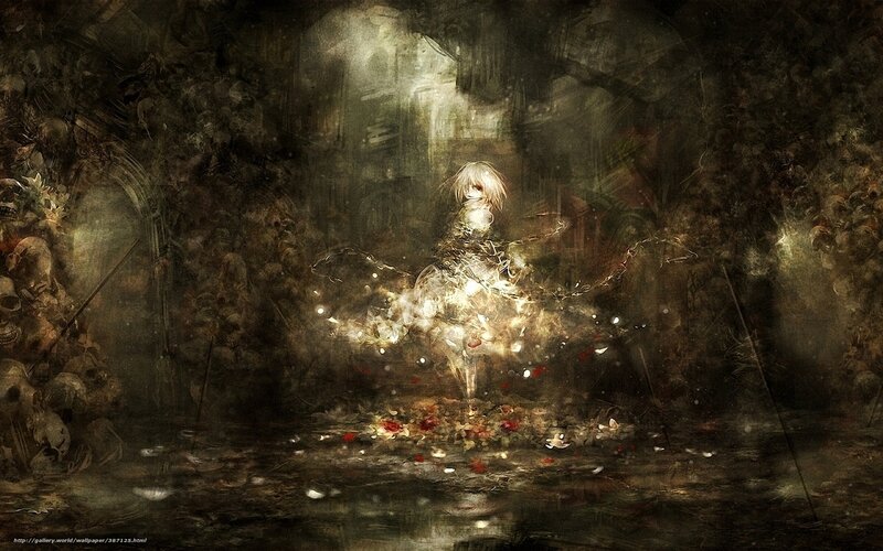 Glowing figure in dark cavern