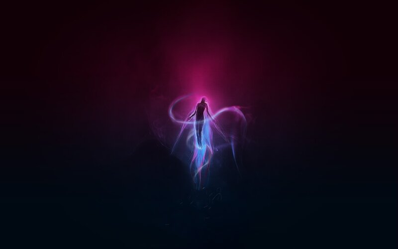 Glowing Figure in Dark — Purple