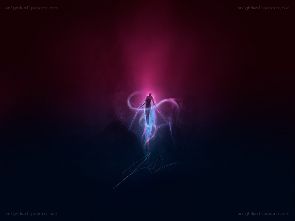 glowing figure in dark space