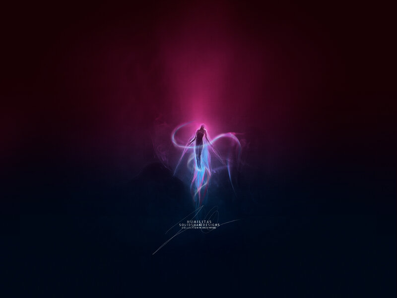 glowing figure in dark space