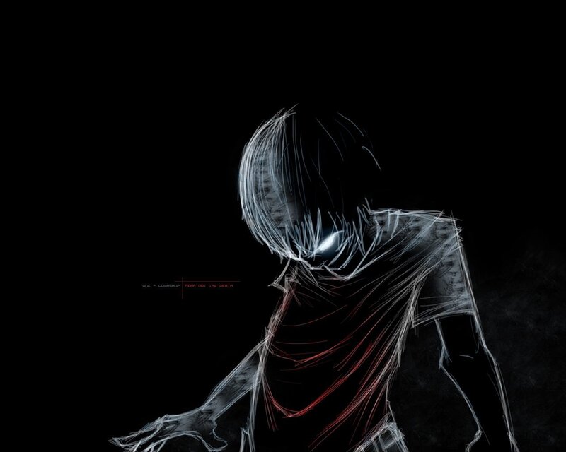 glowing figure in dark