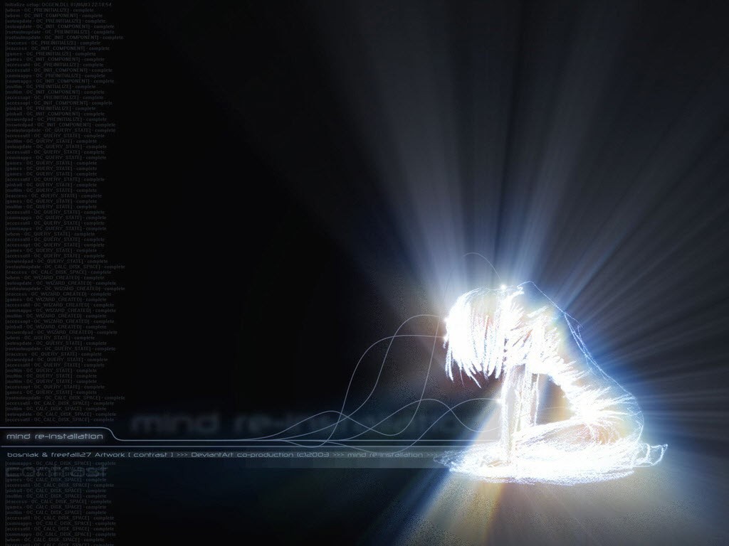 glowing figure in digital code