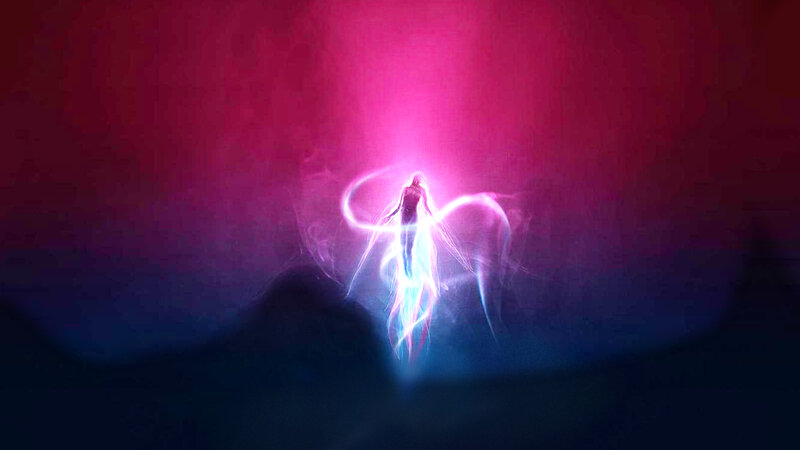 Glowing Figure in Mist