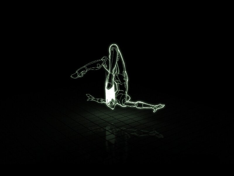 glowing figure in motion